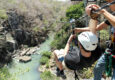 Costa rica tenorio rio perdido canopy tour setting off on zip line