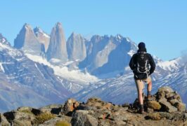 Chile patagonia torres del paine looking out from las cornisas