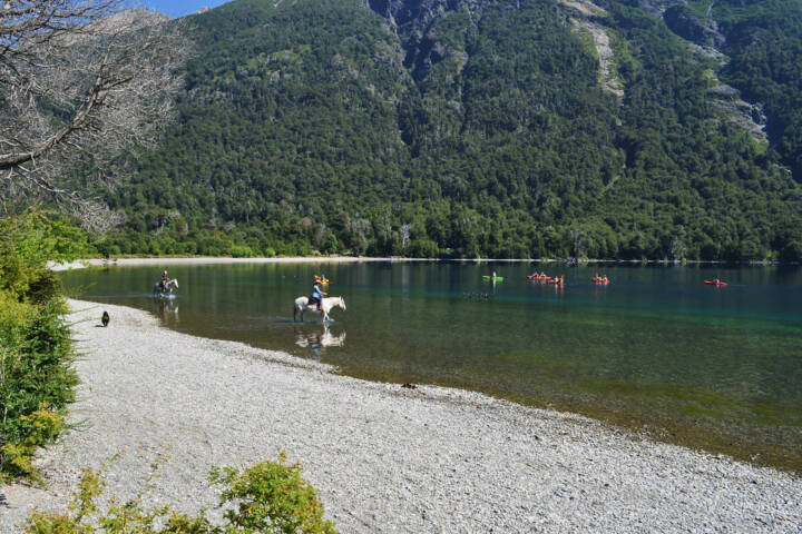 Argentina patagonia bariloche peuma hue lake kayak horses family c peumahue