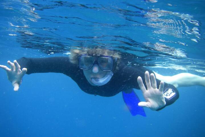 Ecuador galapagos islands snorkelling lady