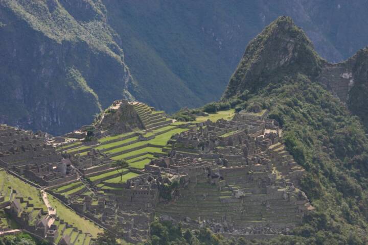 Peru inca trail to machu picchu view from sun gate